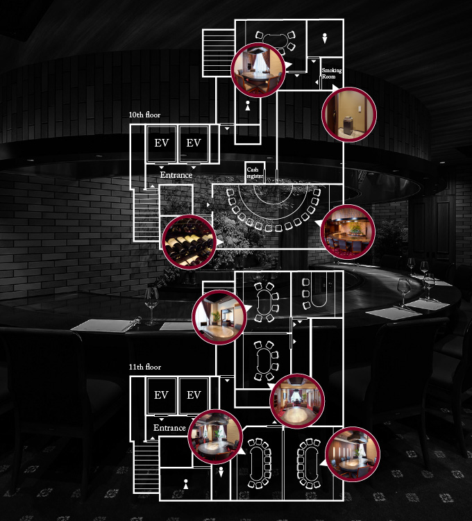 Floor map:Ginza restaurant